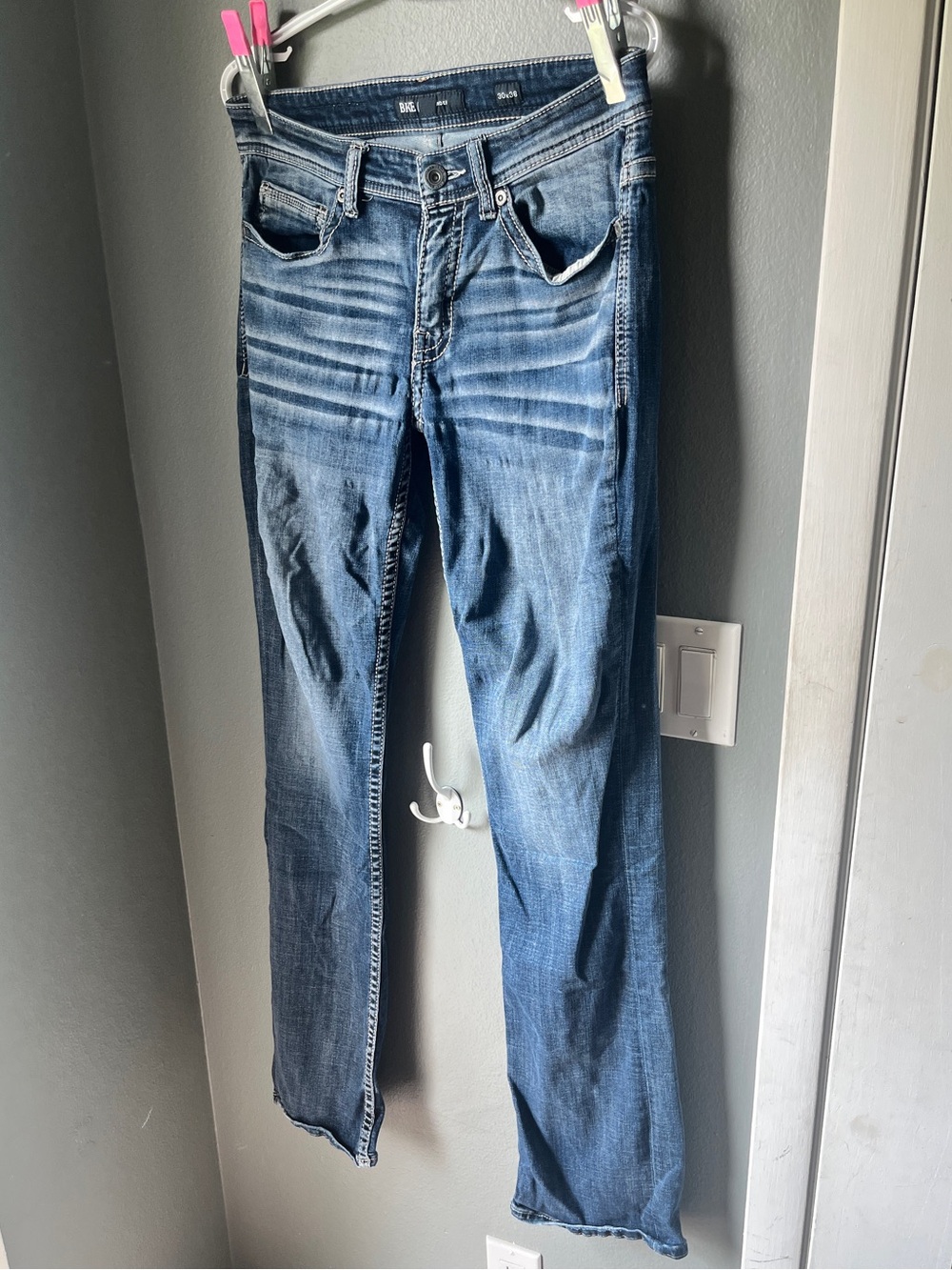 BKE Men's Blue Bootcut Jeans